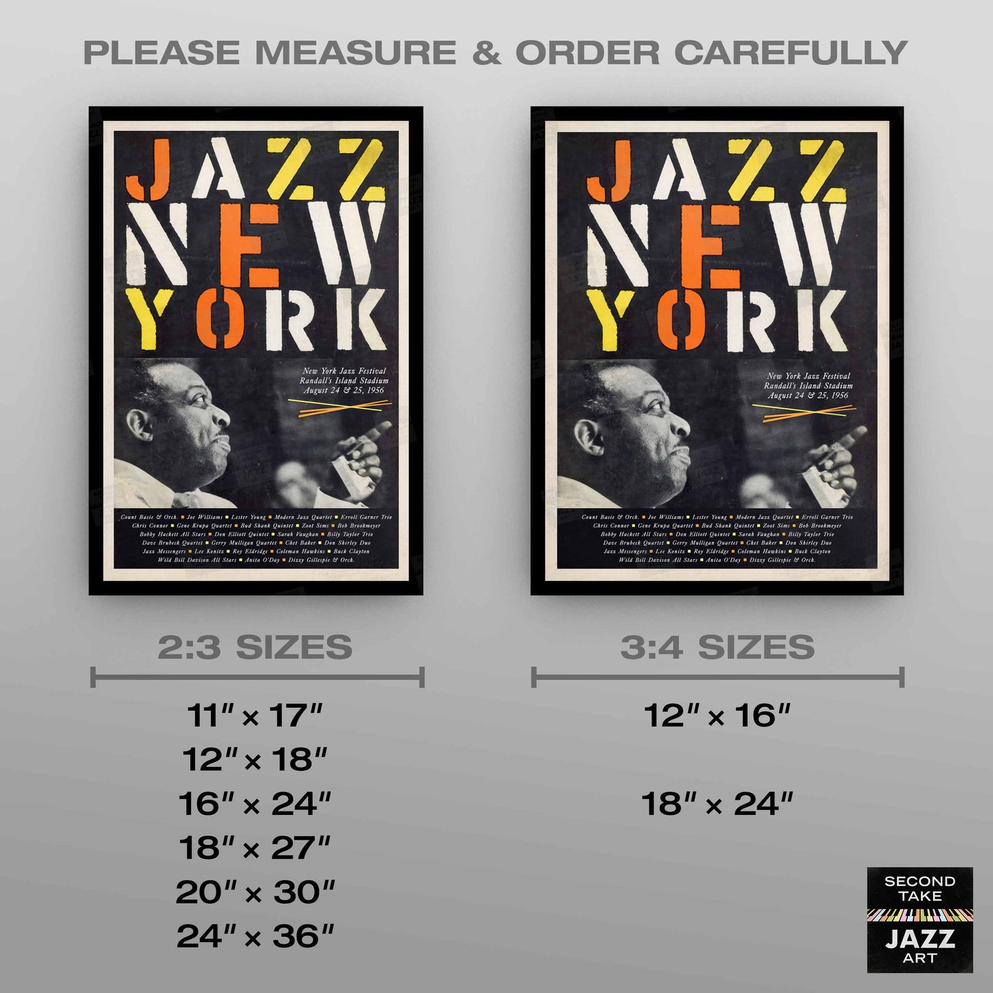 1956 New York Jazz Festival jazz poster - Randall's Island, NY