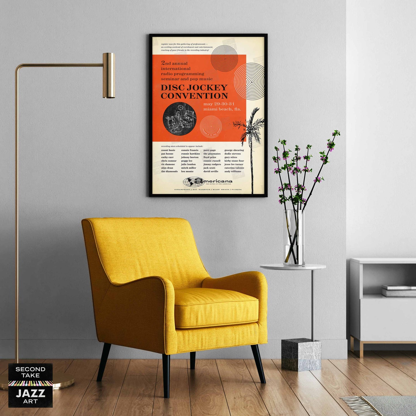 1959 Miami DJ Convention jazz poster - Peggy Lee, George Shearing, Count Basie - Miami, Florida