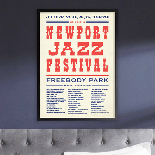 1959 Newport Jazz Festival jazz poster - Newport, Rhode Island