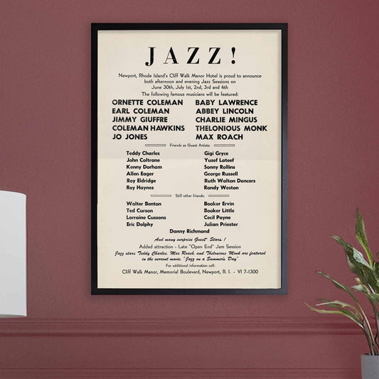 1960 Newport "Rebels" Jazz Festival jazz poster - Cliff Walk Manor - Newport, Rhode Island