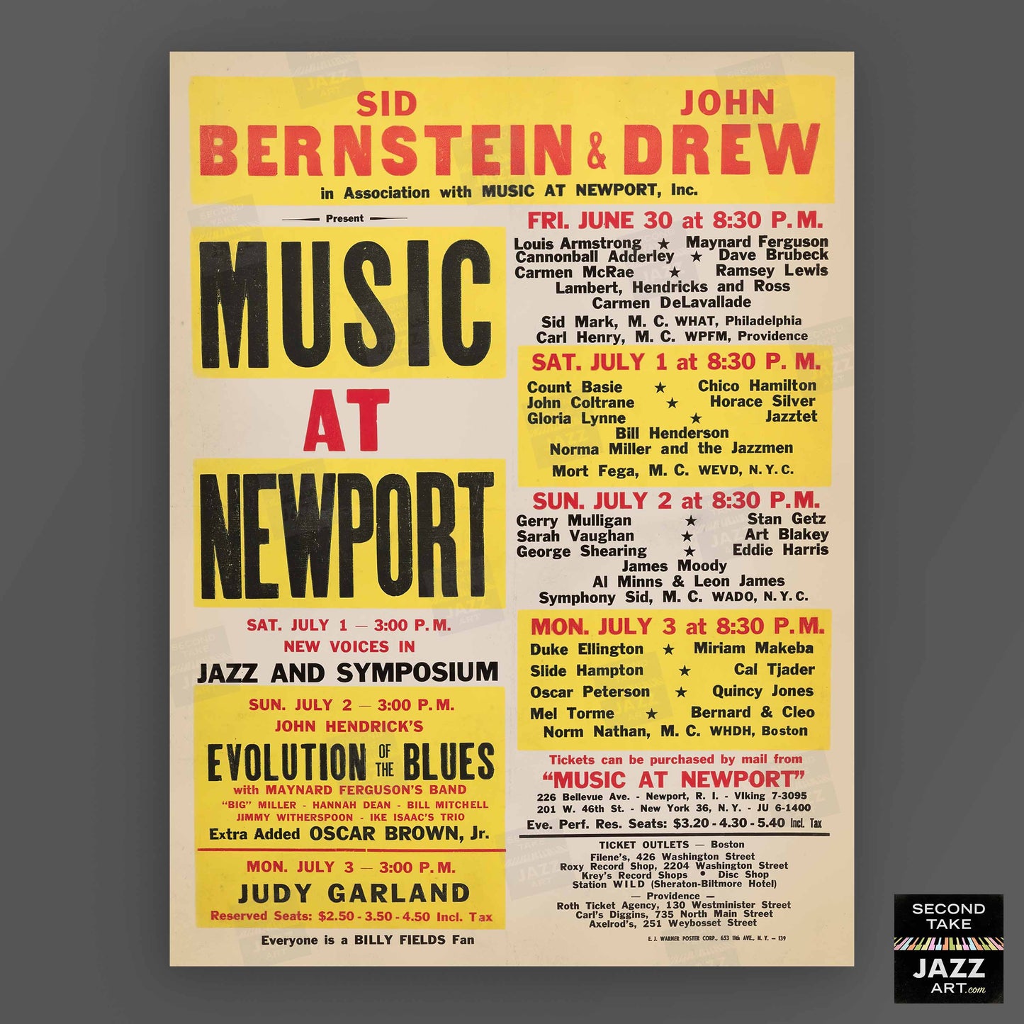 1961 "Music at Newport" Festival jazz poster - Newport, Rhode Island