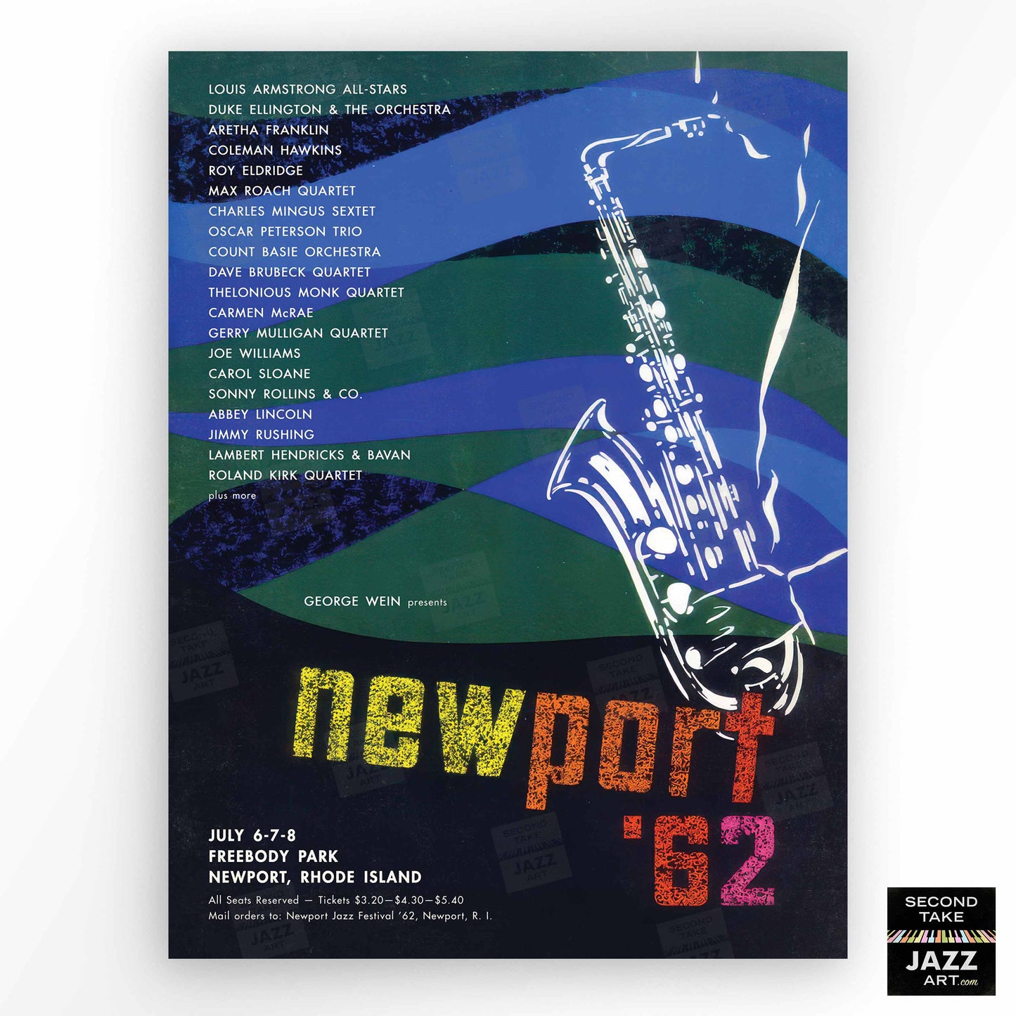 1962 Newport Jazz Festival jazz poster - Newport, Rhode Island