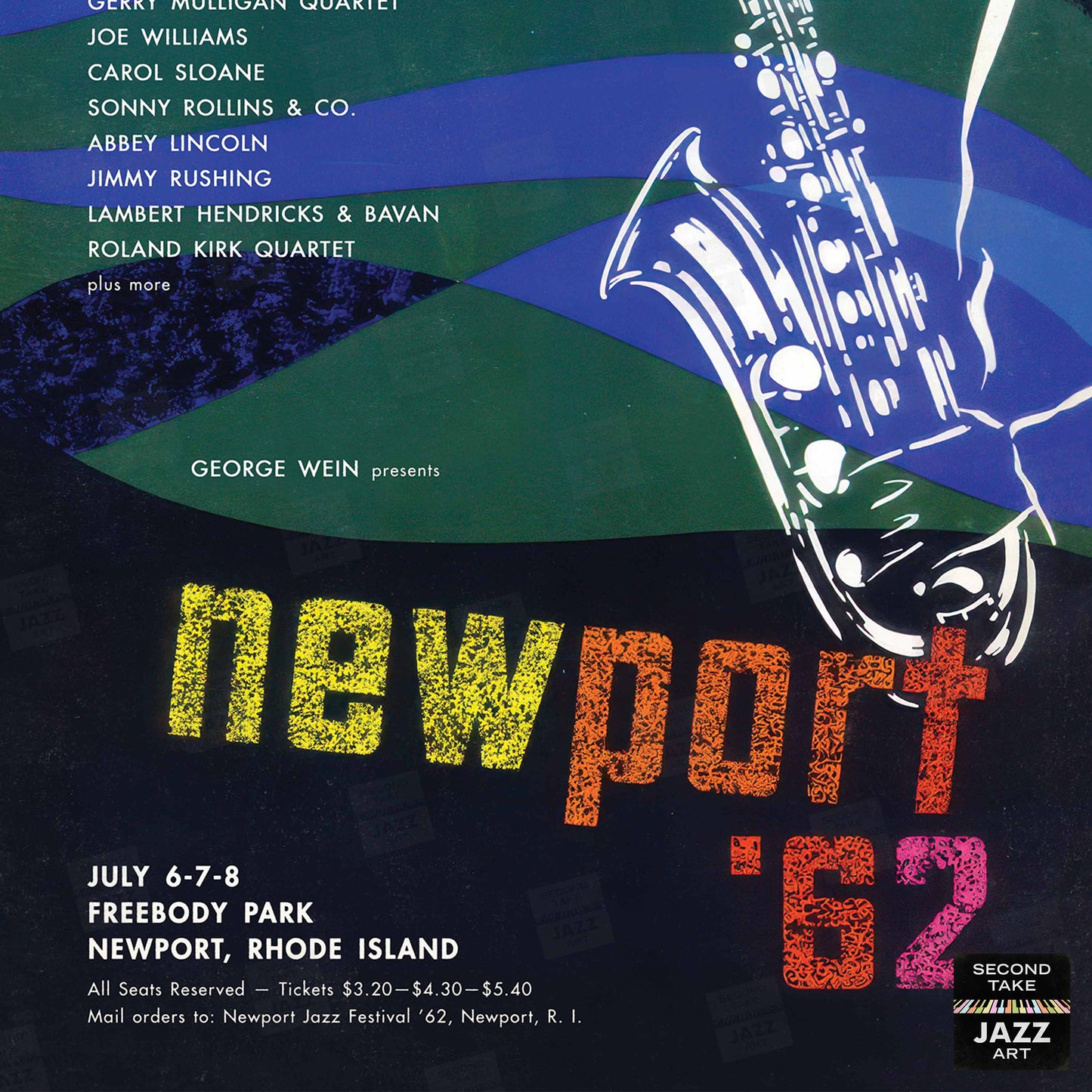 1962 Newport Jazz Festival jazz poster - Newport, Rhode Island
