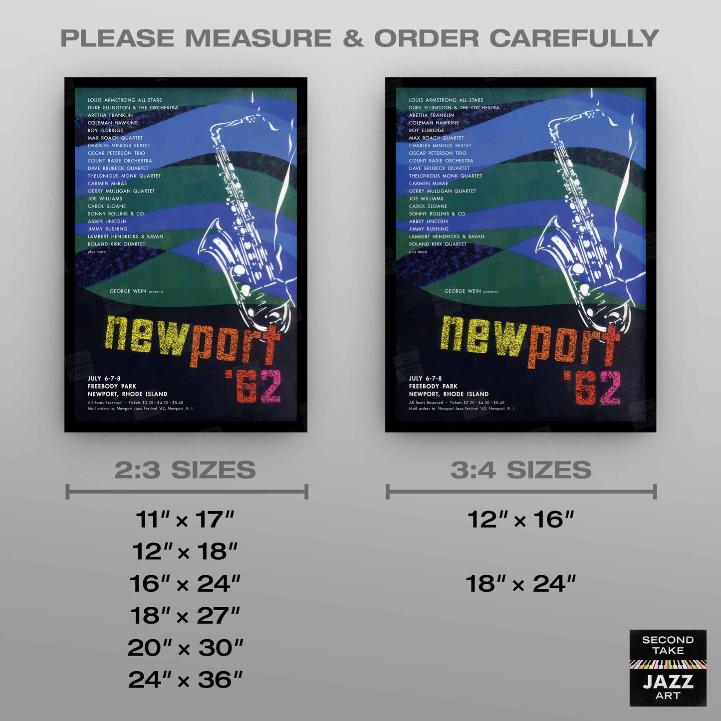 1962 Newport Jazz Festival jazz poster - Newport, Rhode Island