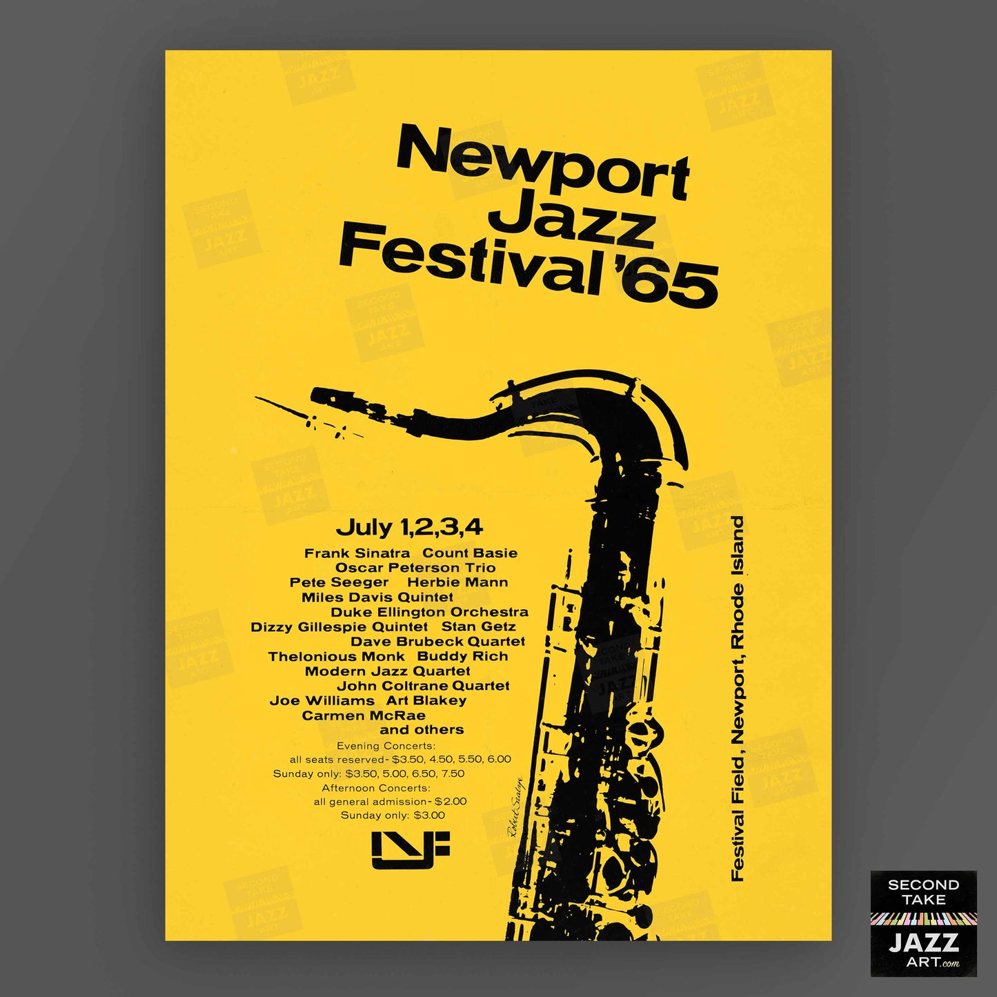 1965 Newport Jazz Festival jazz poster - Newport, Rhode Island