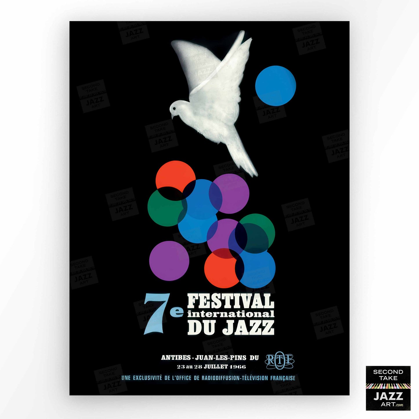 1966 Jazz-à-Juan International Jazz Festival jazz poster - Ella and Duke at the Côte d'Azur - Juan-les-Pins, Antibes, Côte d'Azur, France