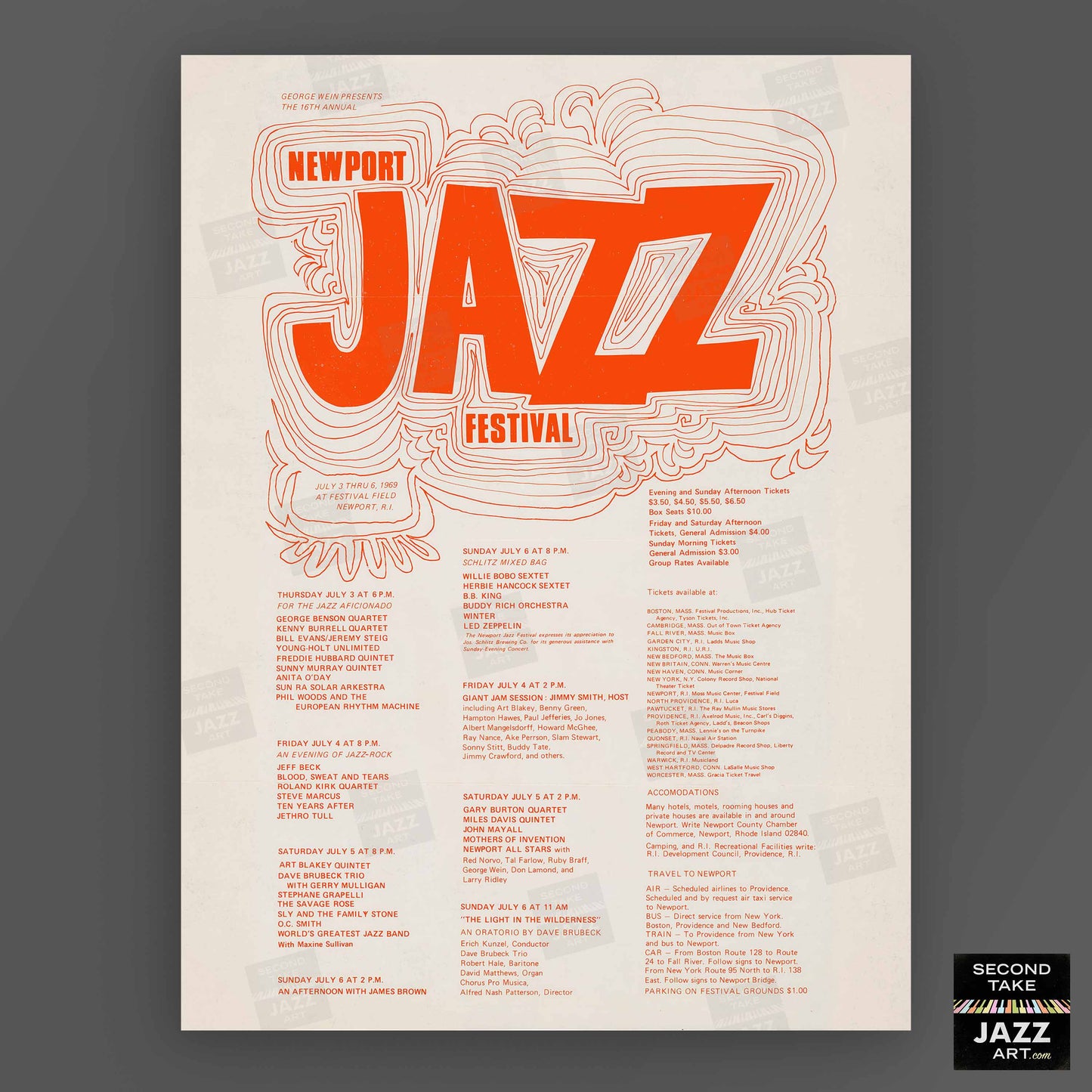 1969 Newport Jazz Festival jazz poster - Newport, Rhode Island