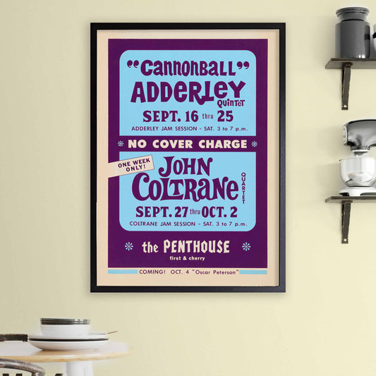 Cannonball Adderley - John Coltrane jazz poster - Penthouse - 1965
