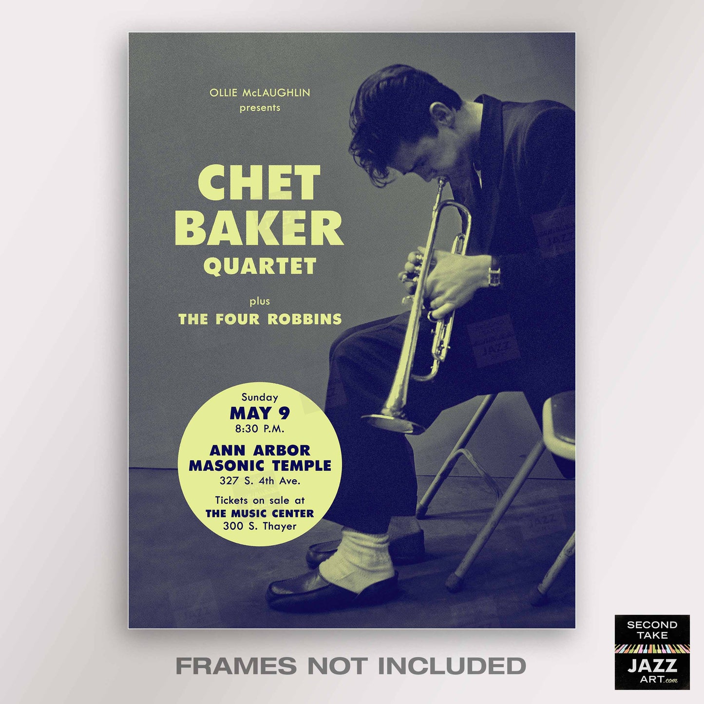 Chet Baker jazz poster - Jazz at Ann Arbor - 1954