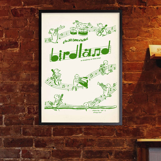 Birdland jazz poster - 52nd St - New York - 1950s (green variant)