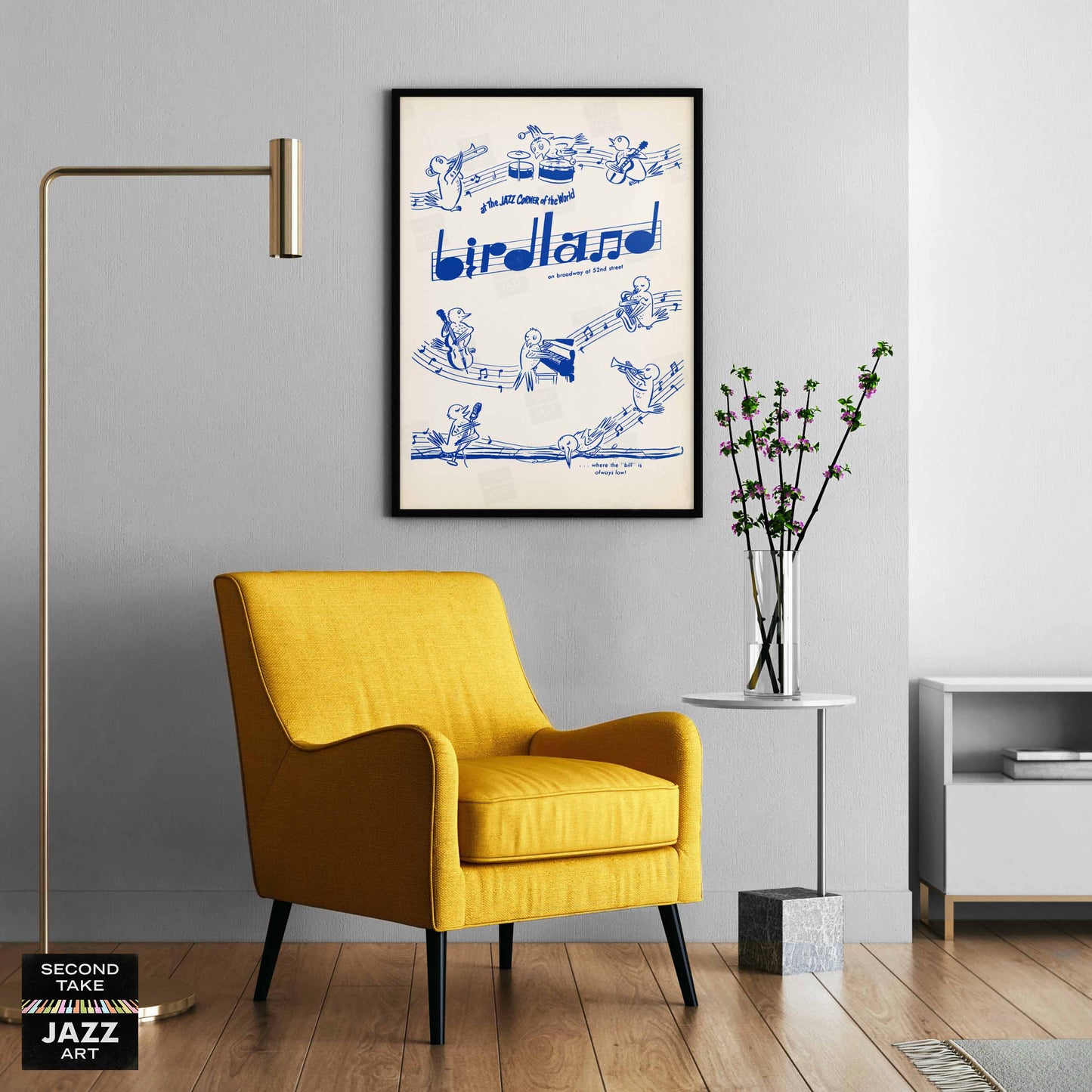 Birdland jazz poster - 52nd St - New York - 1950s (blue variant)