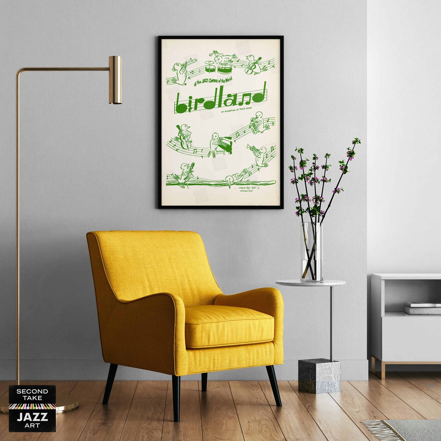 Birdland jazz poster - 52nd St - New York - 1950s (green variant)