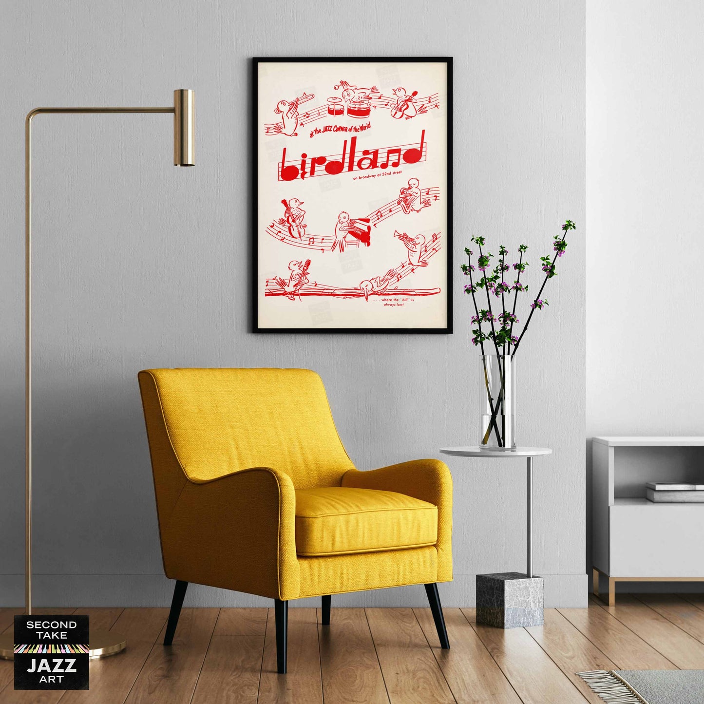 Birdland jazz poster - 52nd St - New York - 1950s (red variant)