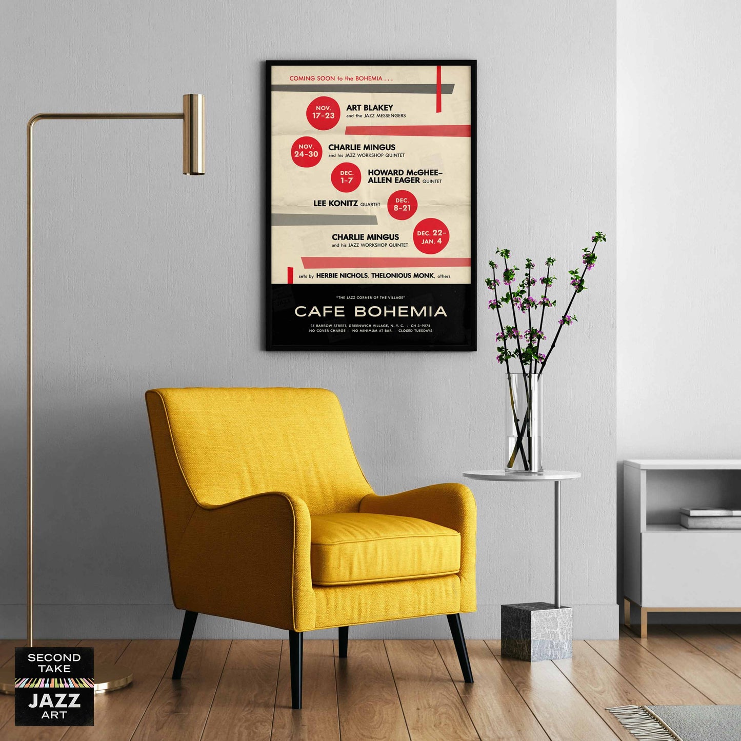 Art Blakey - Charles Mingus jazz poster - At the Cafe Bohemia - 1955