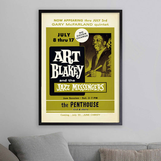 Art Blakey & The Jazz Messengers jazz poster - Penthouse - Seattle - 1960 (green variant)