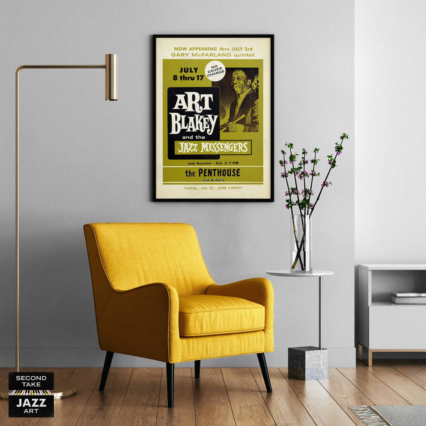 Art Blakey & The Jazz Messengers jazz poster - Penthouse - Seattle - 1960 (green variant)