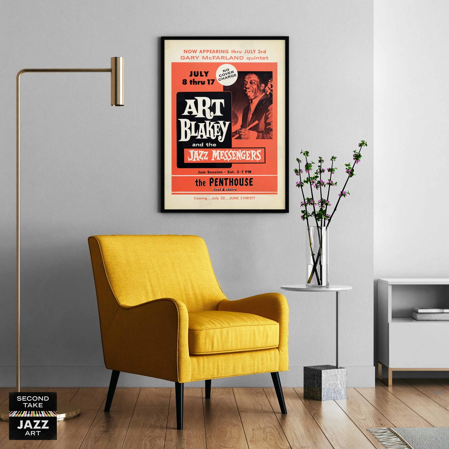 Art Blakey & The Jazz Messengers jazz poster - Penthouse - Seattle - 1960 (red variant)
