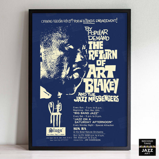 Art Blakey - Sun Ra jazz poster - Slugs' Saloon - 1968