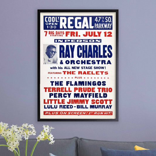 Ray Charles - Little Jimmy Scott jazz poster - Regal - Chicago - 1963
