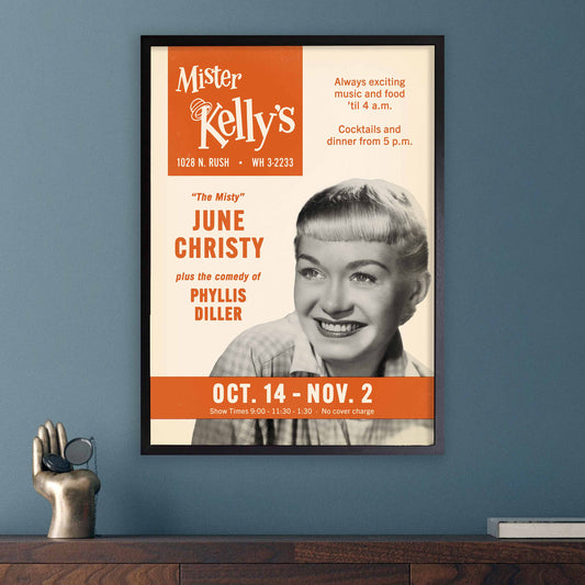 June Christy jazz poster - Mister Kelly's - Chicago - 1958