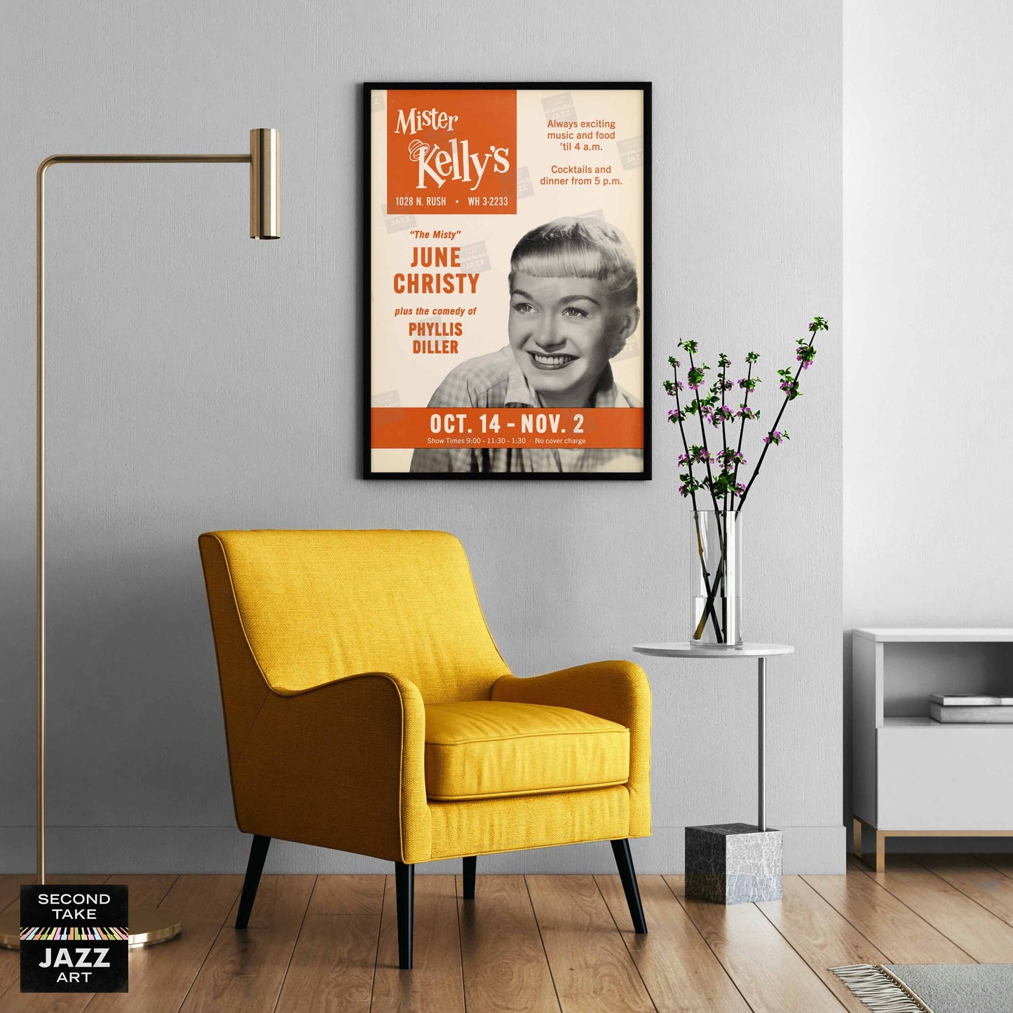 June Christy jazz poster - Mister Kelly's - Chicago - 1958