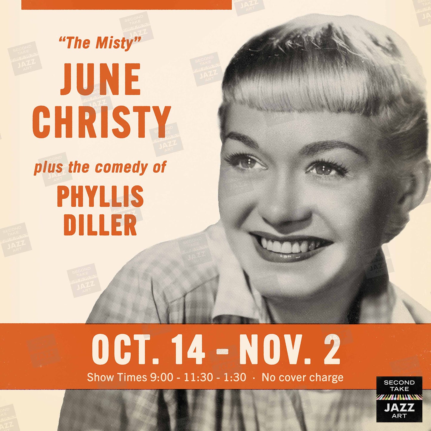 June Christy jazz poster - Mister Kelly's - Chicago - 1958