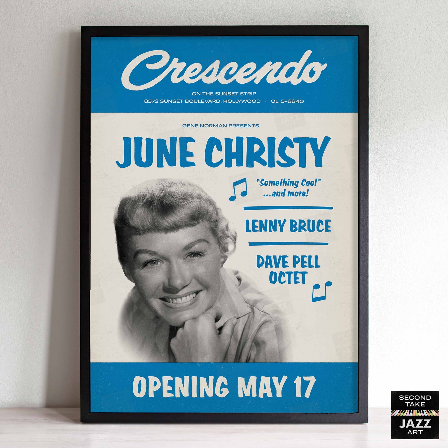 June Christy - Dave Pell Octet - jazz poster - At the Crescendo - Hollywood - 1957