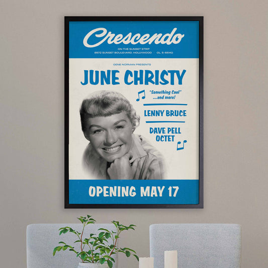June Christy - Dave Pell Octet - jazz poster - At the Crescendo - Hollywood - 1957