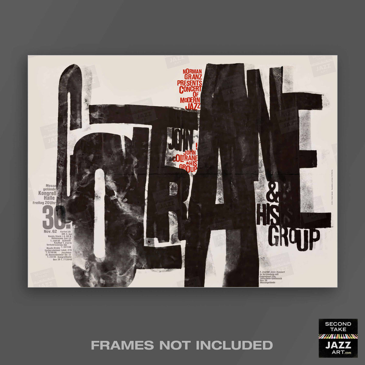 John Coltrane jazz poster - Frankfurt - 1962 (horizontal)