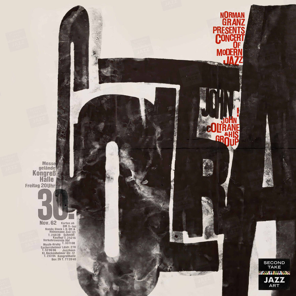 John Coltrane jazz poster - Frankfurt - 1962 (horizontal)