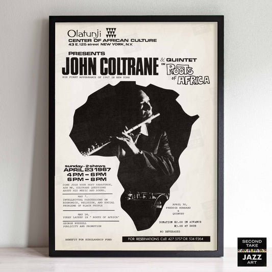 John Coltrane jazz poster - Olatunji Center - 1967
