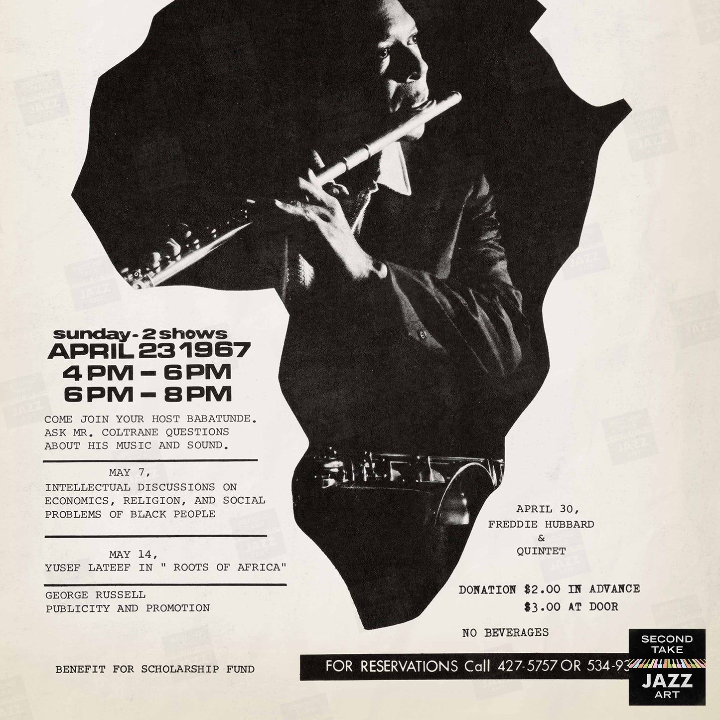 John Coltrane jazz poster - Olatunji Center - 1967
