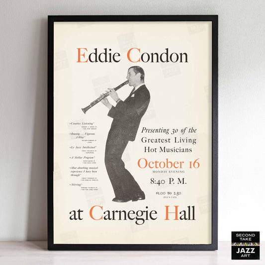 Eddie Condon jazz poster - At Carnegie Hall - 1944