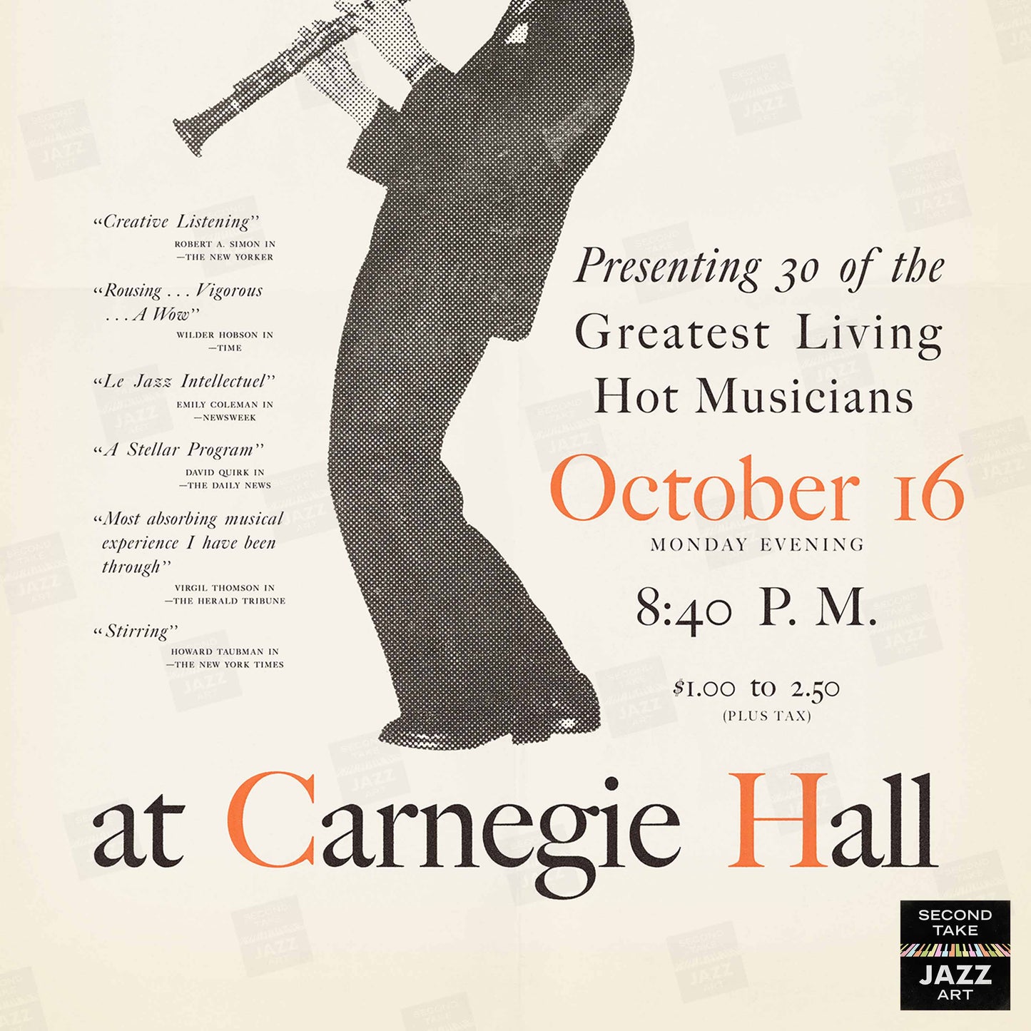 Eddie Condon jazz poster - At Carnegie Hall - 1944