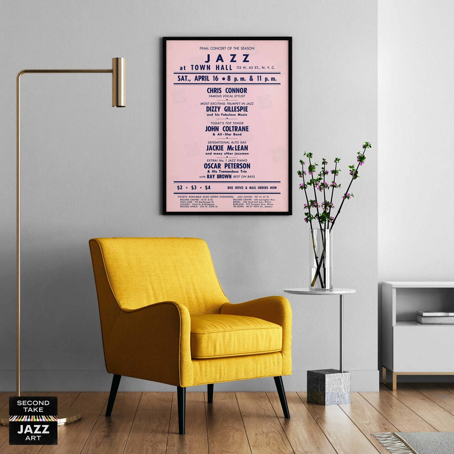 Chris Connor - Dizzy Gillespie - John Coltrane jazz poster - Town Hall - 1960