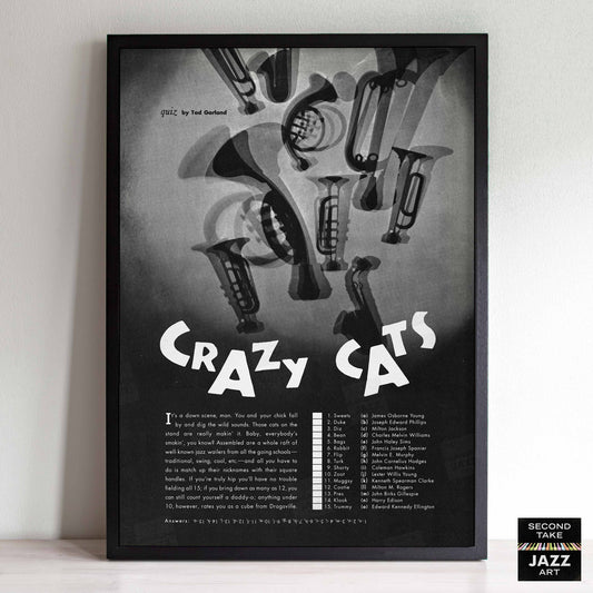 Crazy Cats Jazz Quiz poster - 1957 (black variant)