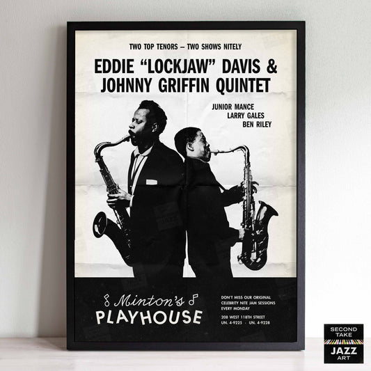 Eddie "Lockjaw" Davis - Johnny Griffin jazz poster - At Minton's Playhouse - 1961