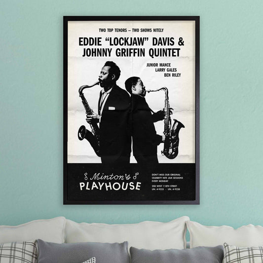 Eddie "Lockjaw" Davis - Johnny Griffin jazz poster - At Minton's Playhouse - 1961