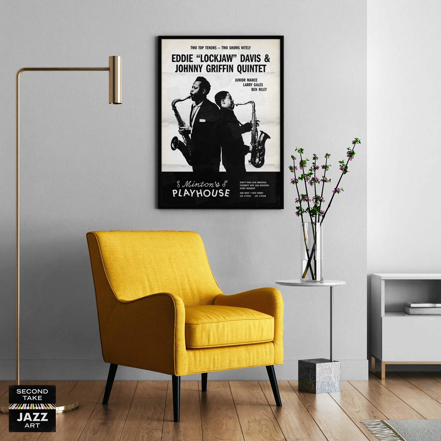 Eddie "Lockjaw" Davis - Johnny Griffin jazz poster - At Minton's Playhouse - 1961