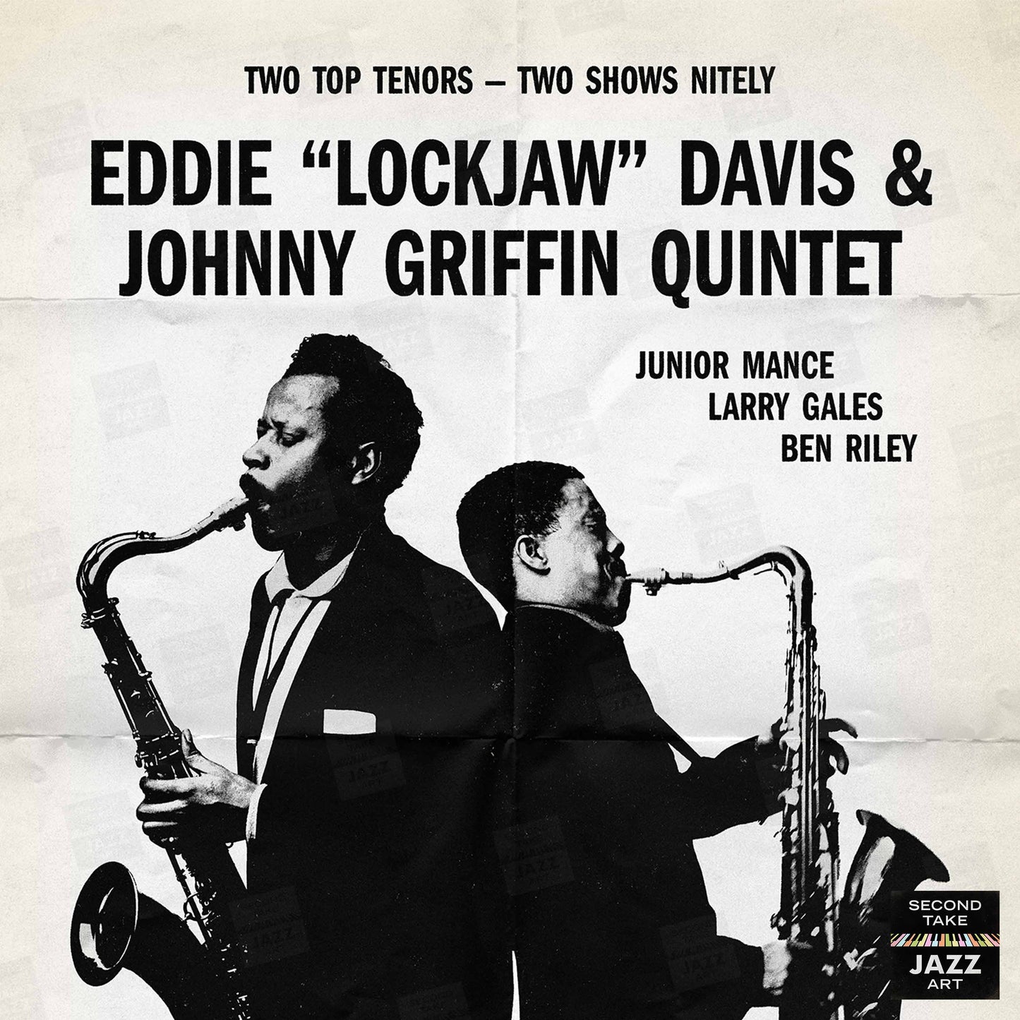 Eddie "Lockjaw" Davis - Johnny Griffin jazz poster - At Minton's Playhouse - 1961