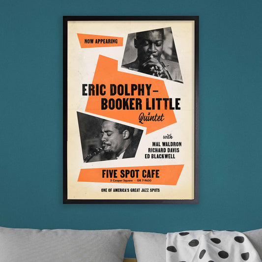 Eric Dolphy - Booker Little jazz poster - Five Spot Cafe - 1961