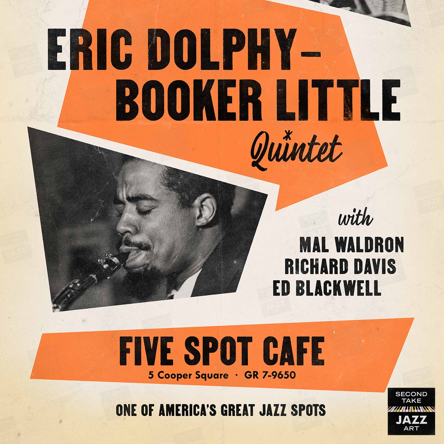 Eric Dolphy - Booker Little jazz poster - Five Spot Cafe - 1961