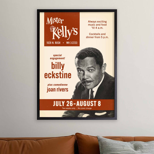 Billy Eckstine jazz poster - Mister Kelly's - Chicago - 1965