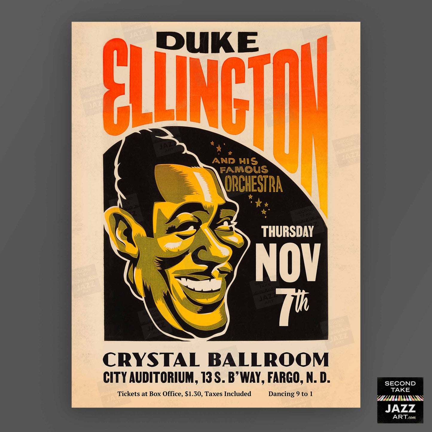 Duke Ellington Orchestra jazz poster - Fargo - 1940