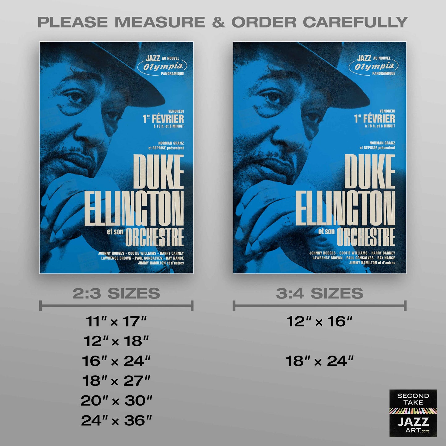 Duke Ellington jazz poster - Great Paris Concert - Olympia - Paris, France - 1963