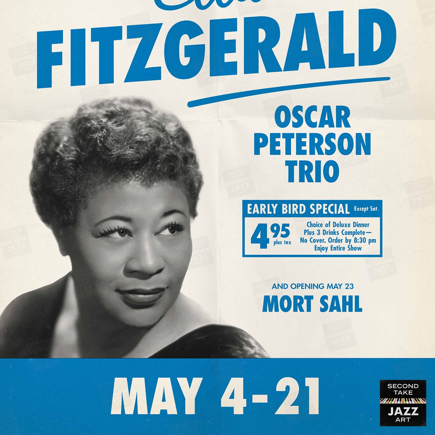 Ella Fitzgerald - Oscar Peterson jazz poster - At the Crescendo - Hollywood - 1961