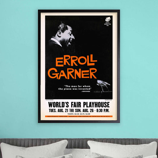 Erroll Garner jazz poster - One World Concert - Seattle World's Fair - 1962
