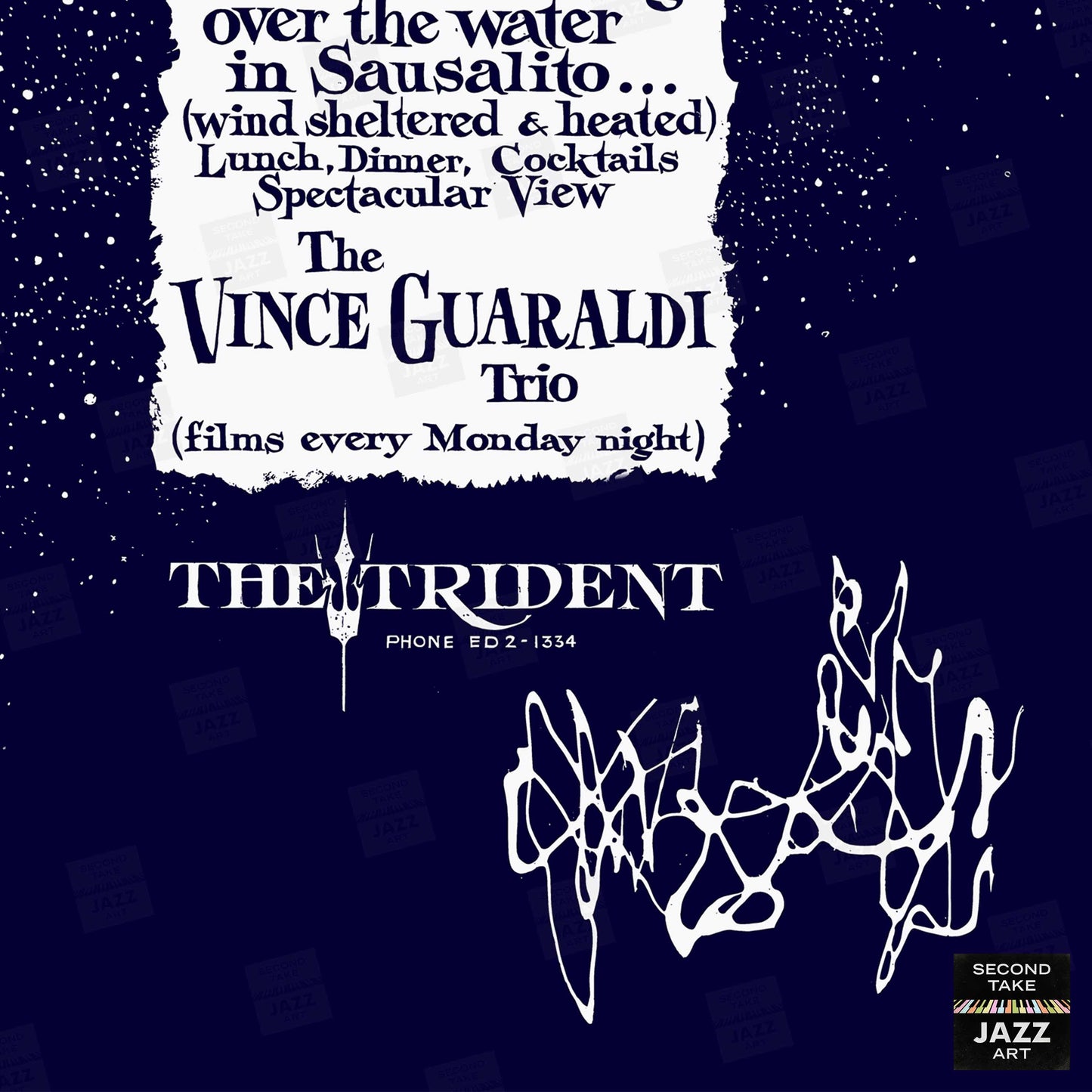 Vince Guaraldi jazz poster - The Trident - Sausalito, California - 1962
