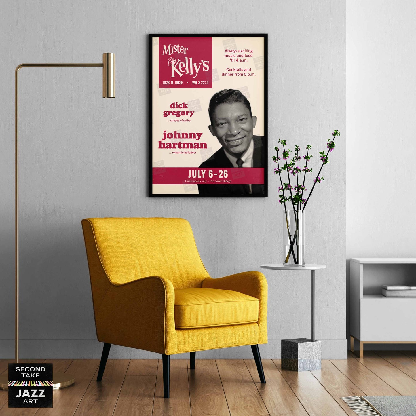 Johnny Hartman jazz poster - Mister Kelly's - Chicago - 1964