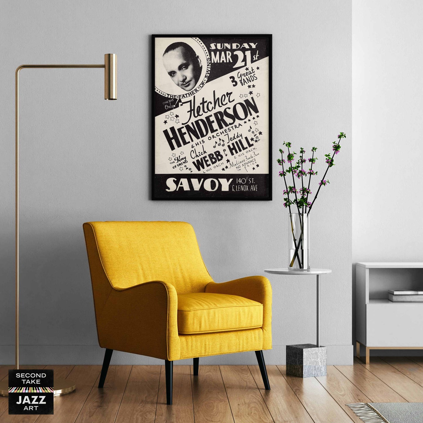 Fletcher Henderson - Chick Webb - Teddy Hill jazz poster - Savoy Ballroom - Harlem, New York - 1937